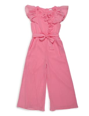 Girls Floral Jumpsuit - Pink