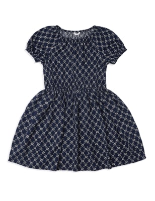 Pure Viscose Floral Round Neck Dress