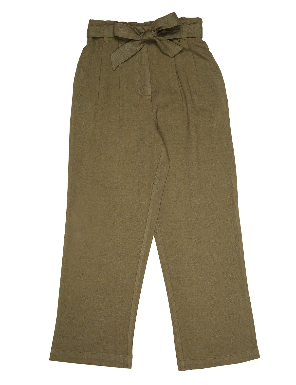 Linen Mix Belted Plain Trouser