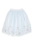 Pure Polyamide Embroidered Flared Skirt