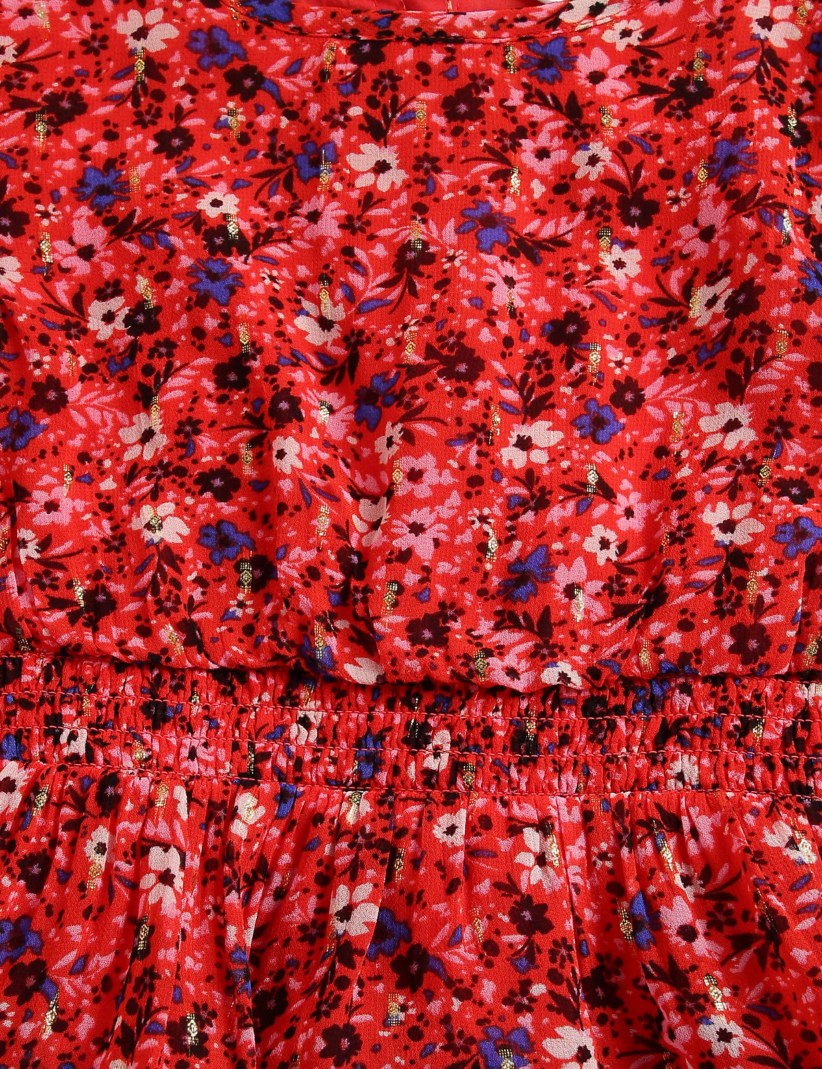 Viscose Mix Floral Print Knee Length Dress