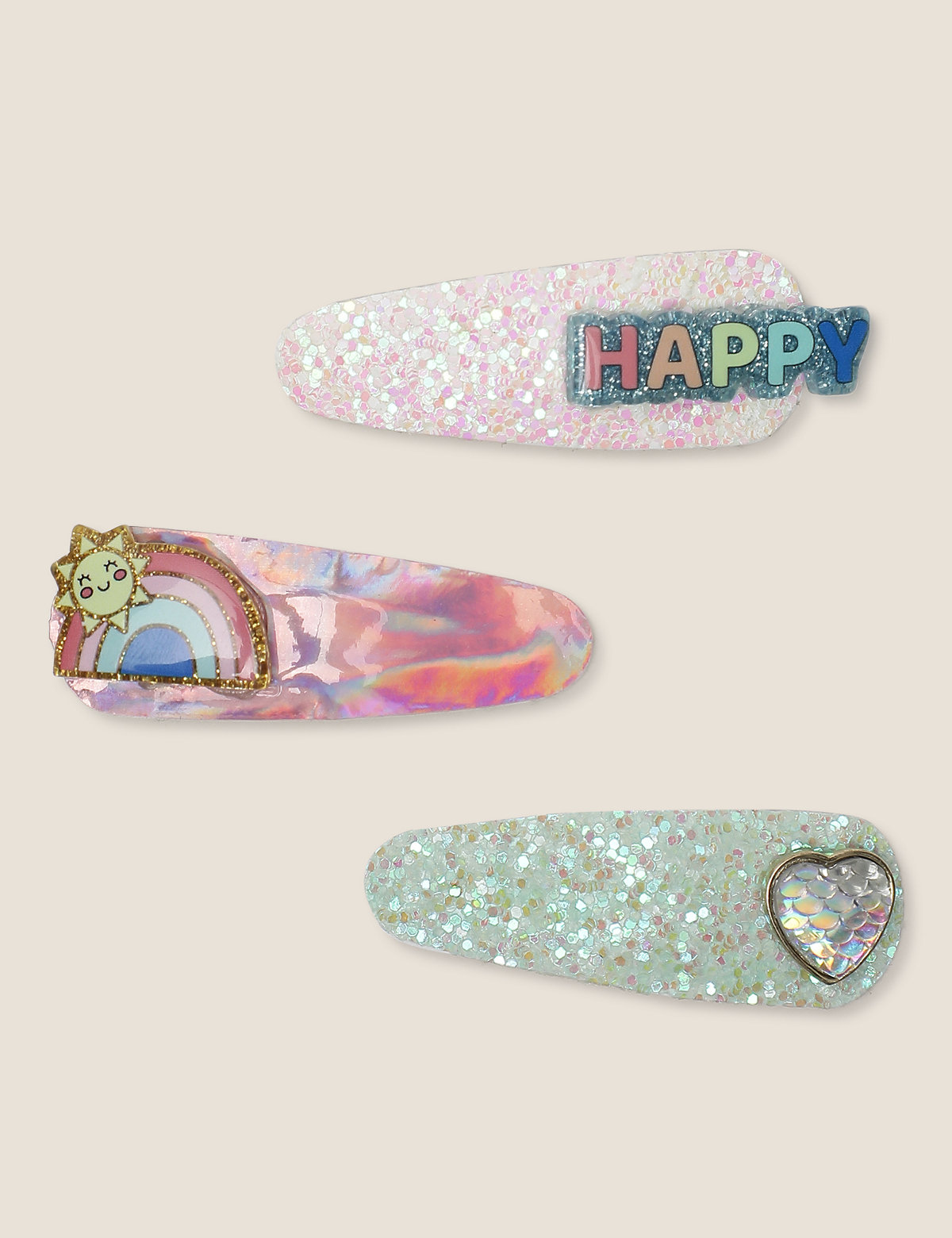 3 Pack Happy Snap Clips