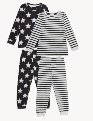 

M&S Collection 2er-Pack Schlafanzugsets aus reiner Baumwolle „Stars and Stripes“ (1-16 J.) - Multi, Multi