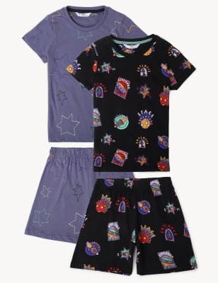 

M&S Collection Pack de 2 pijamas 100% algodón con estampado del espacio (1-8 años) - Multi, Multi