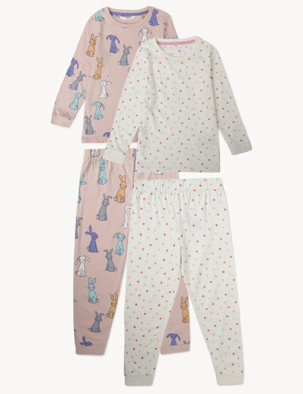 2pk Pure Cotton Patterned Pyjama Sets (1-8 Yrs) image 1