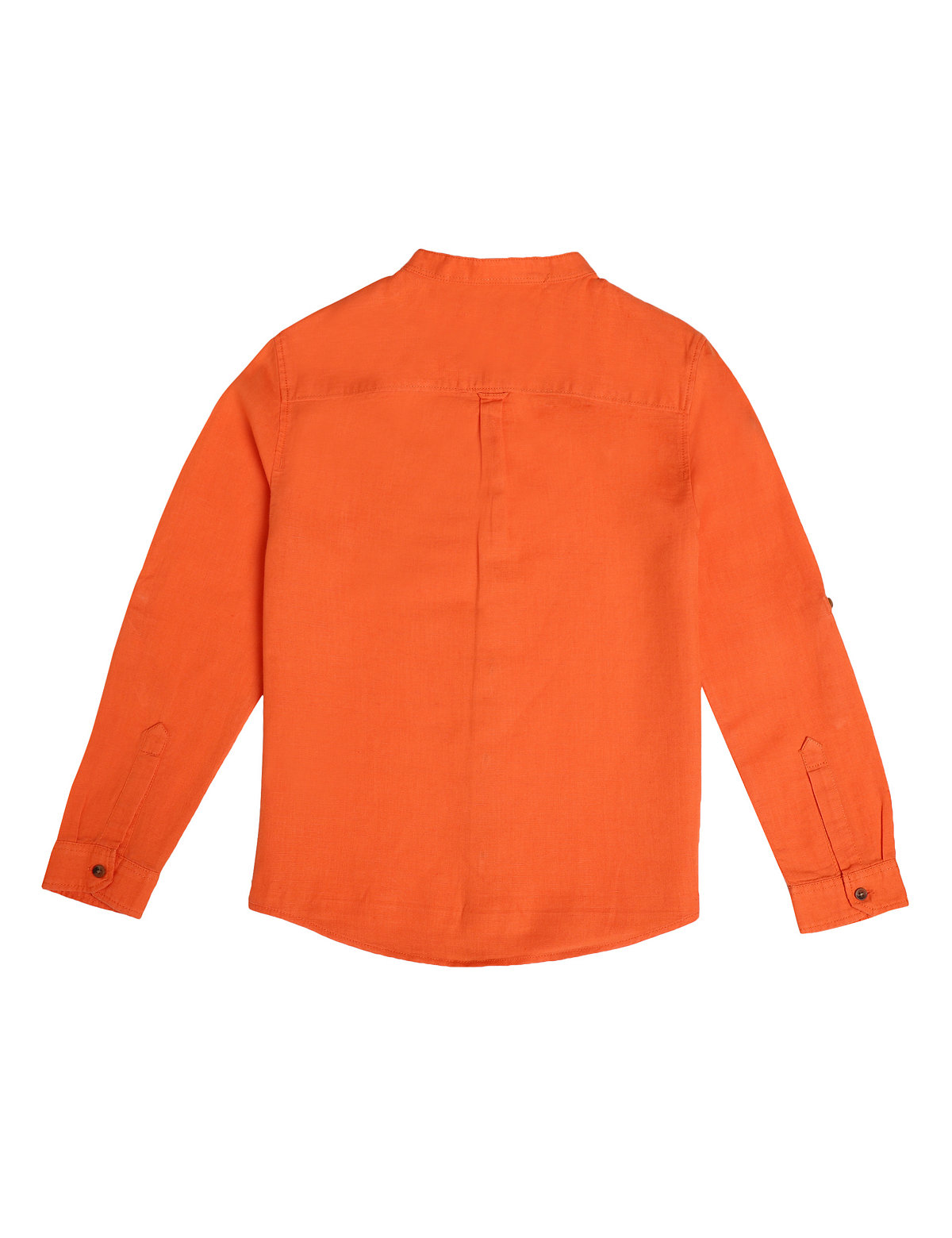 Linen Cotton Solid Mandarin Neck Shirt