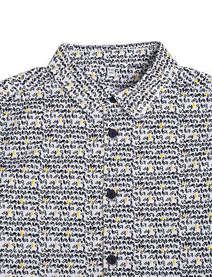 Pure Cotton Printed Spread Collar Shirt
