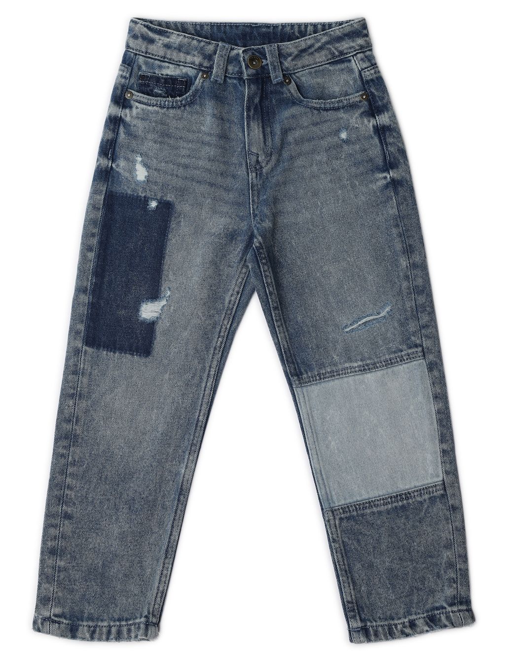 Relaxed Patchwork Denim Jean (6-16 Yrs) image 1