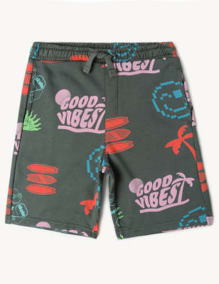 

Boys M&S Collection Cotton Rich Printed Shorts (6-16 Yrs) - Green Mix, Green Mix
