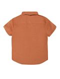Flax Linen Mix Plain Spread Collar Shirt