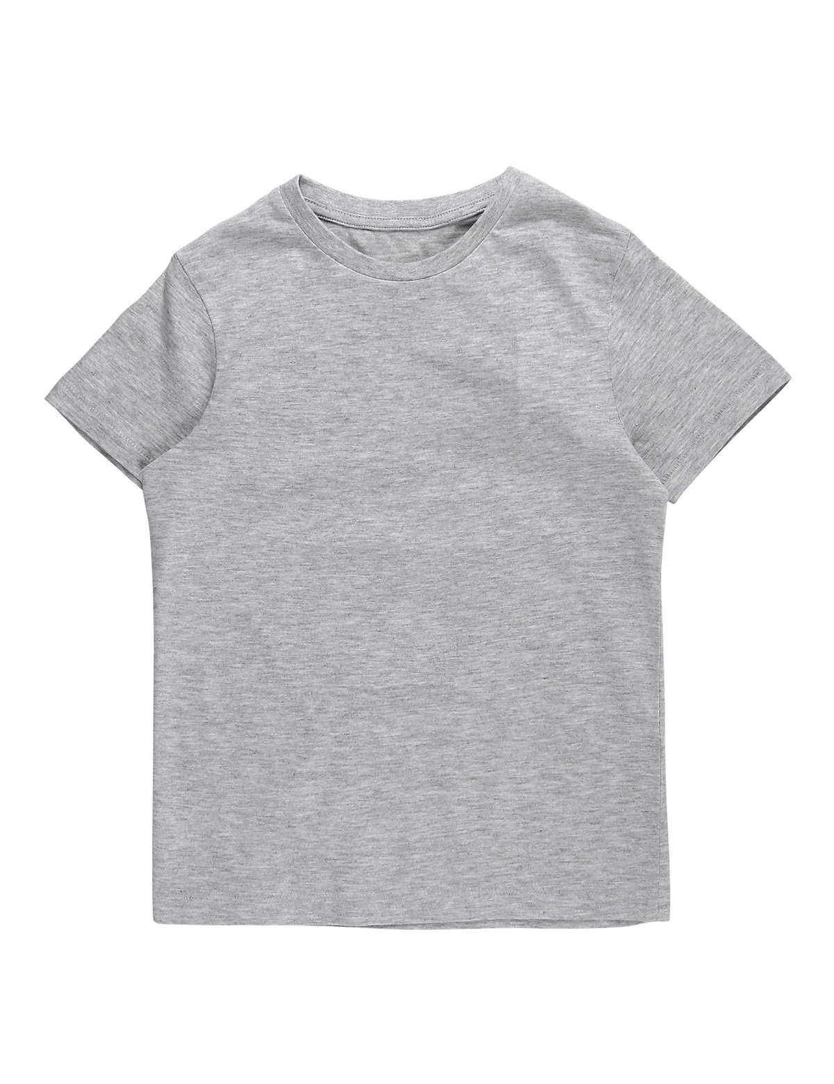 Cotton Mix Plain Round Neck T-Shirt