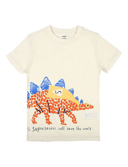 Cotton Dinosaur Print T-Shirt