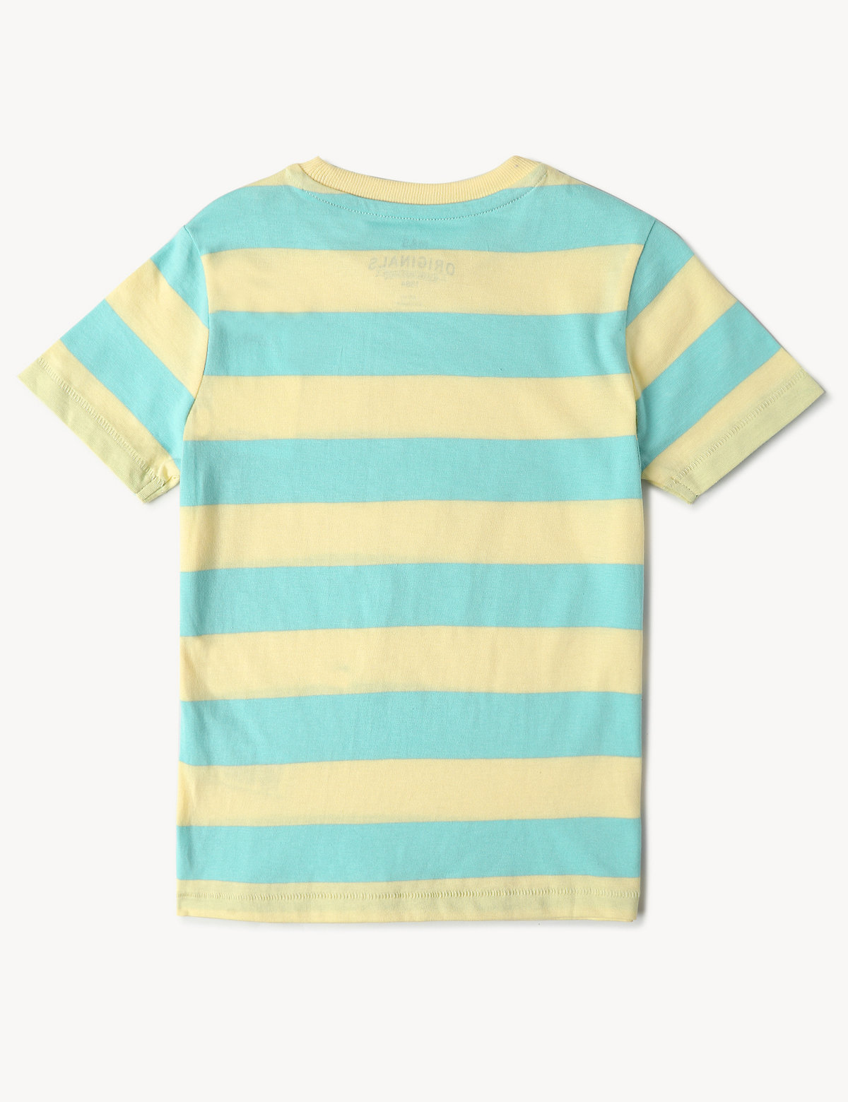 Pure Cotton Stripes Round Neck T-Shirt