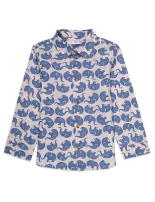 Pure Cotton Printed Spread Collar Shirt