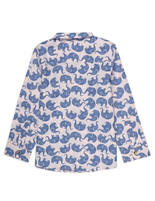 Pure Cotton Printed Spread Collar Shirt