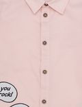 Pure Cotton Embroidered Spread Collar Shirt