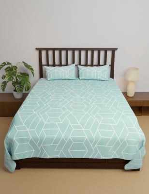 Salonika 3-Piece Mix Cotton Black King Size Bedsheet with Pillow Covers (DZ18507) main image 1