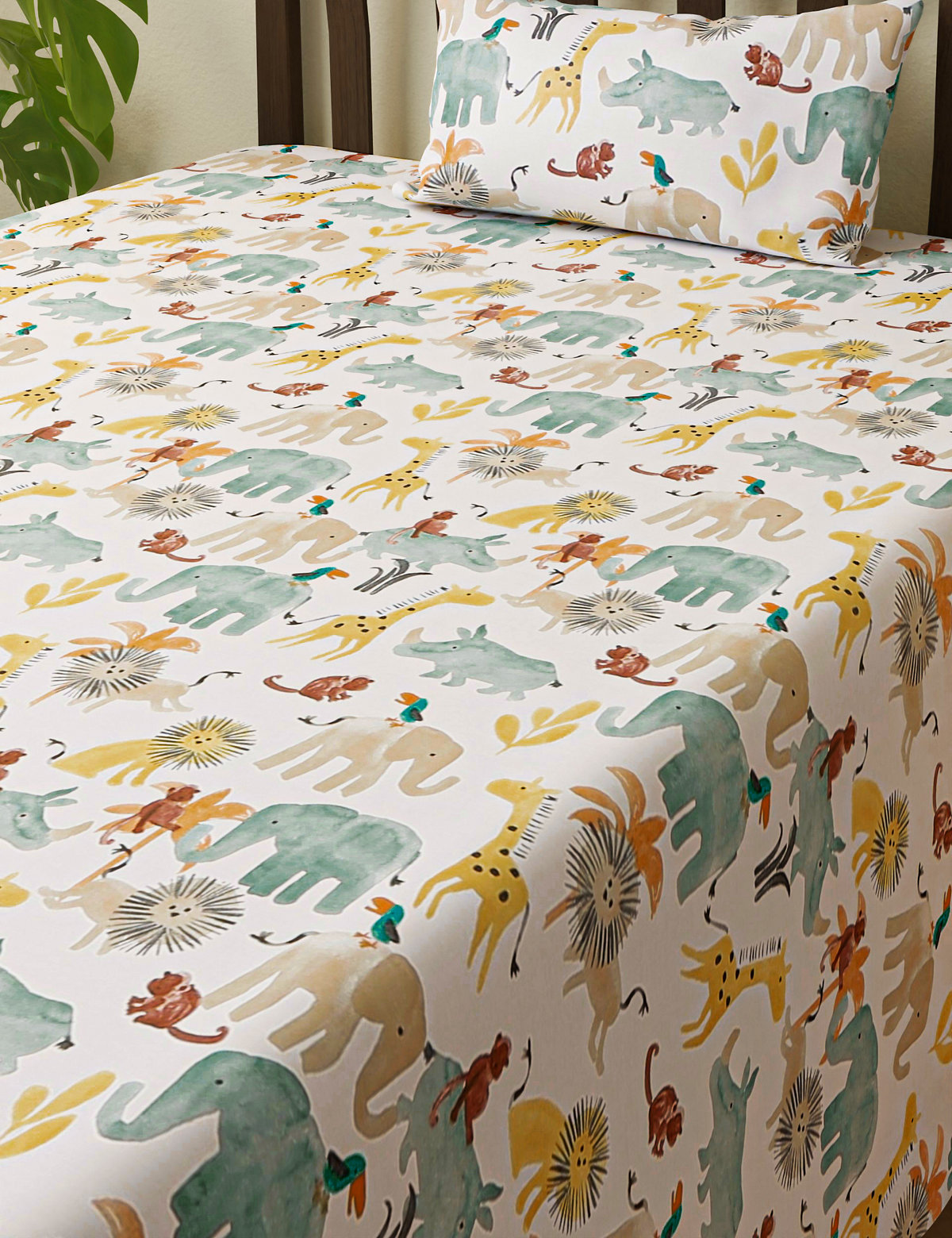 Pure Cotton Printed Single Bedsheet Set