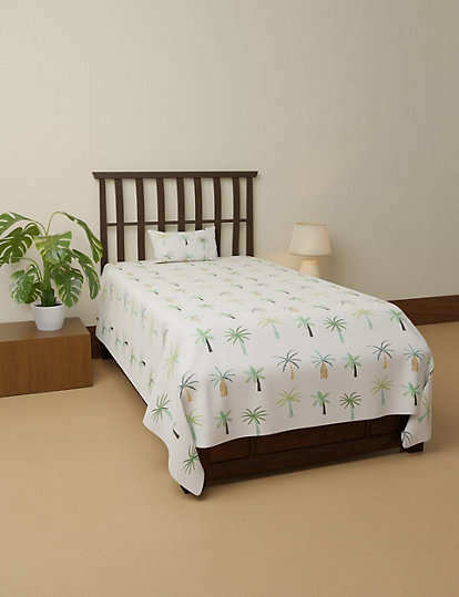 Pure Cotton Printed Single Bedsheet Set