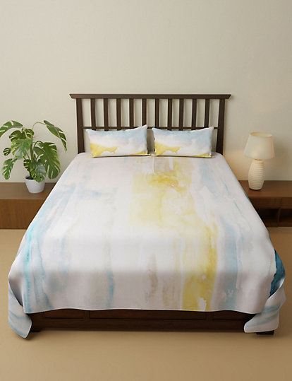 Pure Cotton Printed King Size Bedsheet Set