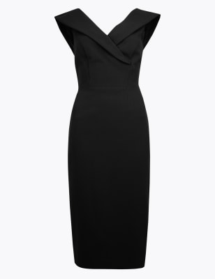 Off The Shoulder Bodycon Midi Dress