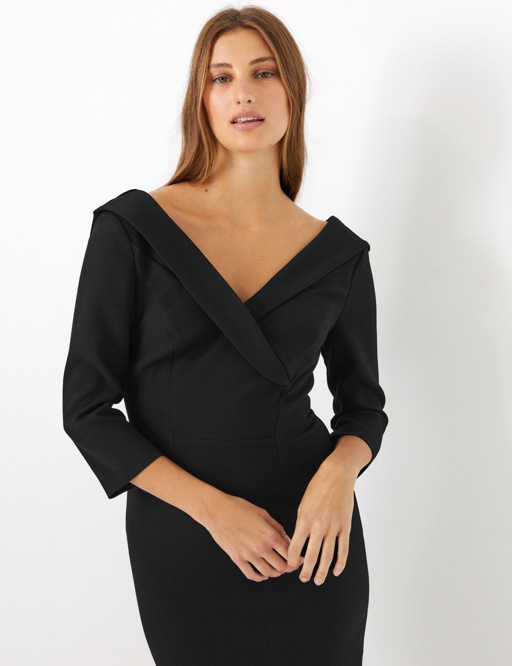 Off The Shoulder Bodycon Midi Dress | M&S Collection | M&S