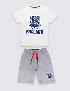 Official England FA 3 Lions Base Layer Short Pyjamas (3-16 Years) Image 2 of 7