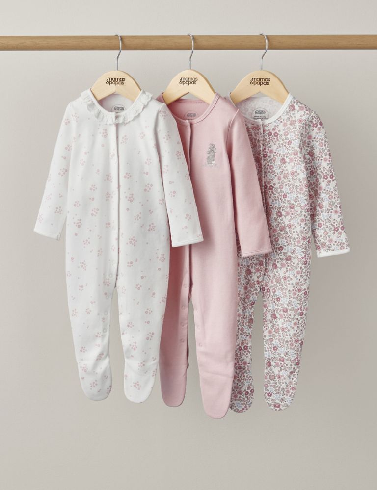 Oh Darling Girl Sleepsuits 3 Pack (6½lbs-18 Mths) 1 of 3