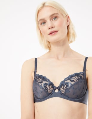 Olivia Embroidered Non-Padded Balcony Bra B-E, M&S Collection