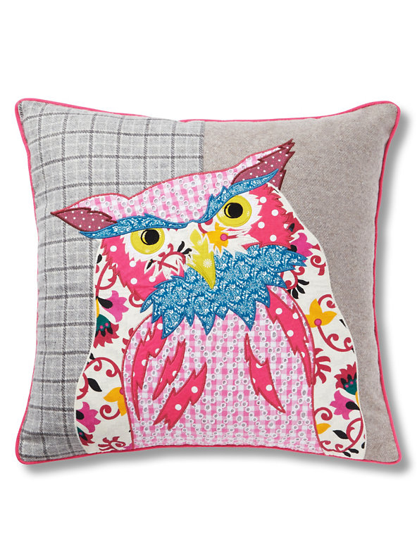 Olivia Owl Appliqué Cushion Image 1 of 2