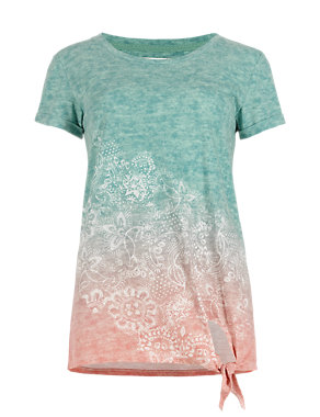 Ombre Floral T-Shirt Image 2 of 4