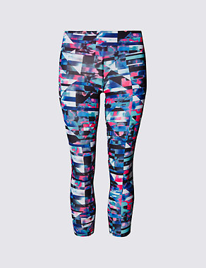 Ombre Geometric Print Cropped Leggings Image 2 of 5