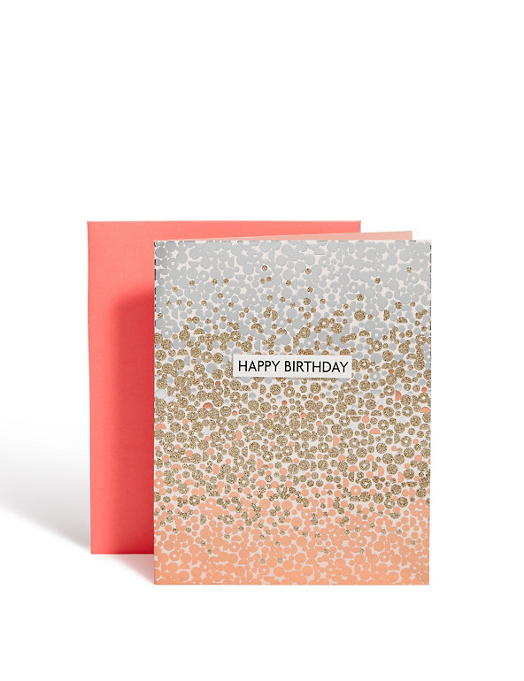 Ombre Glitter Birthday Card Image 1 of 2