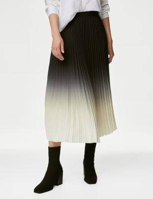 Marlie pleated on sale midi crepe skirt