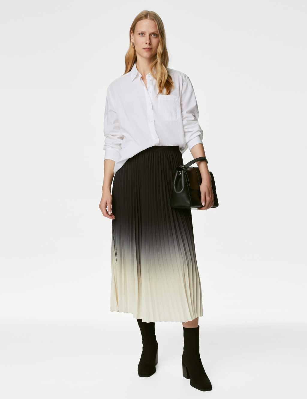 Pleated skirt ombre hotsell