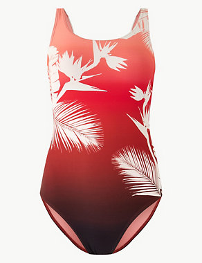 Ombre Print Non-Wired Scoop Neck Swimsuit Image 2 of 4