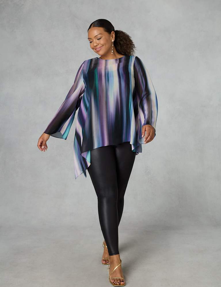 Ombre Round Neck Oversized Top | Live Unlimited London | M&S