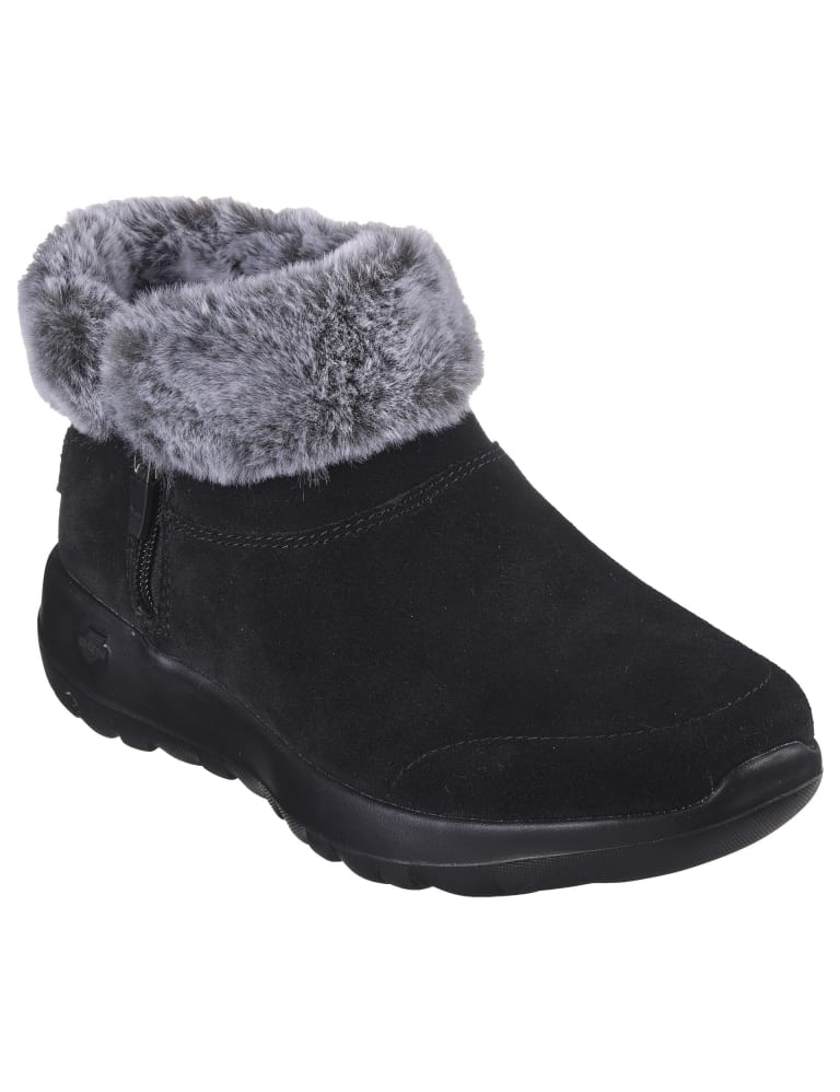 Skechers gowalk suede 2025 faux fur shoes