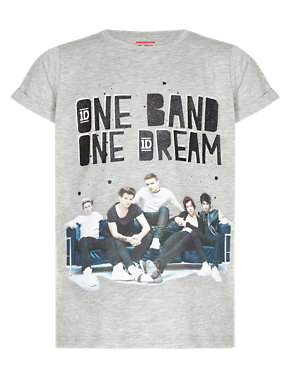 One Direction 'One Band One Dream' Slogan Girls T-Shirt (5-14 Years) Image 2 of 3