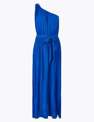 One Shoulder Belted Maxi Beach Dress Image 1 of 1