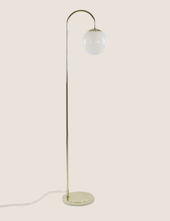 Opal Curved Floor Lamp M S, Better Homes Gardens Real Marble Table Lamp Brushed Brass Finish