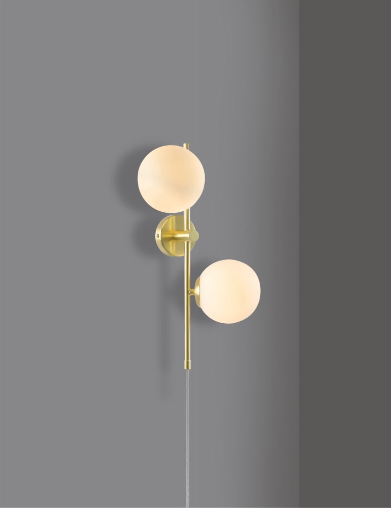 Plug in globe shop wall sconce