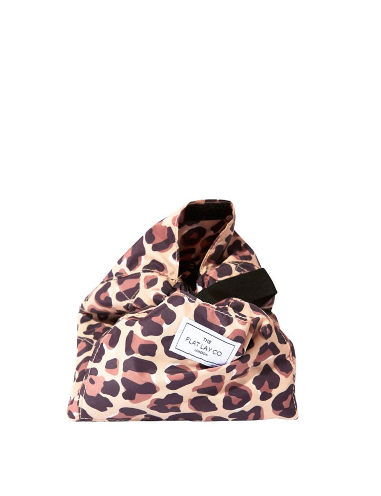 Open Flat Makeup Bag In Leopard Print 3 of 5