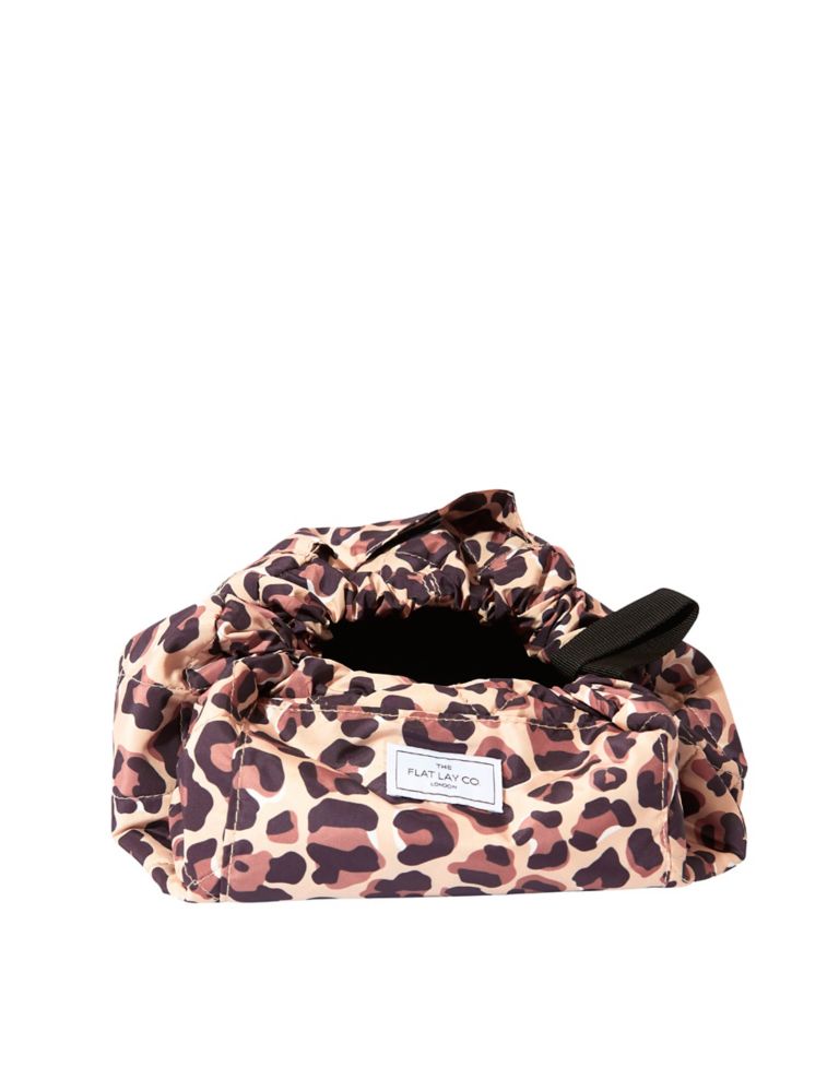 Open Flat Makeup Bag In Leopard Print 4 of 5