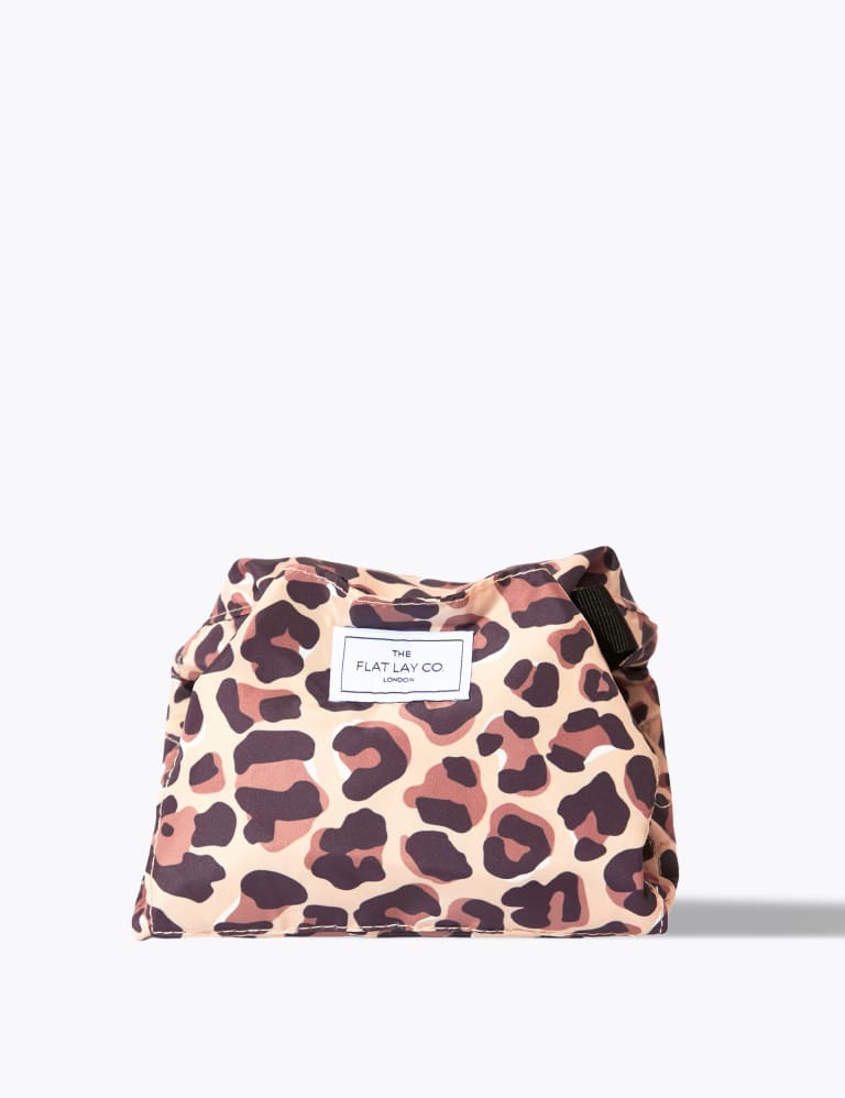 Open Flat Makeup Bag In Leopard Print 1 of 5