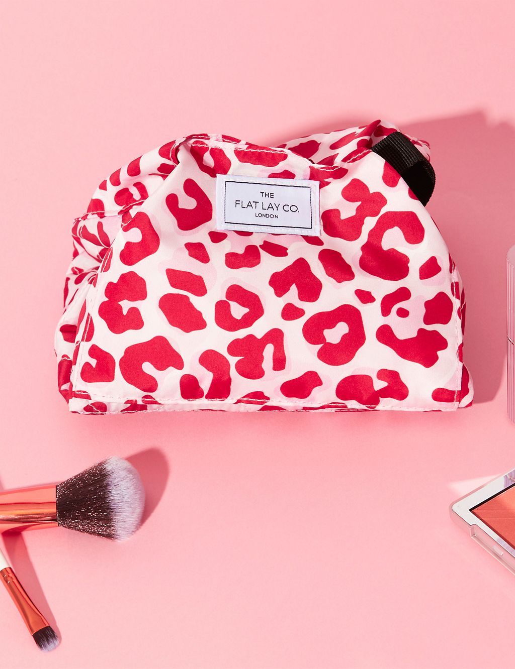 Open Flat Makeup Bag In Pink Leopard 6 of 6