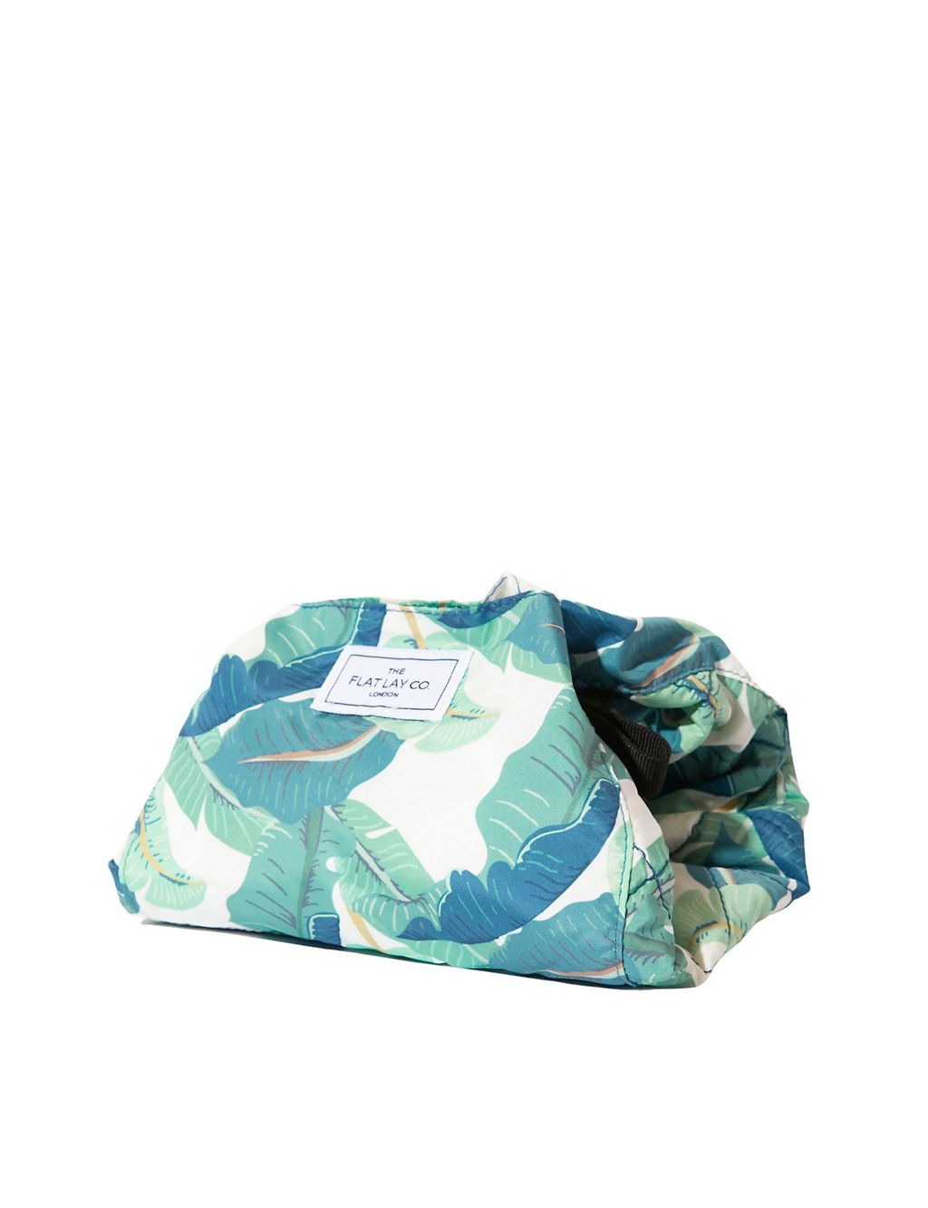 Open Flat Makeup Bag In Tropical Leaves 1 of 6