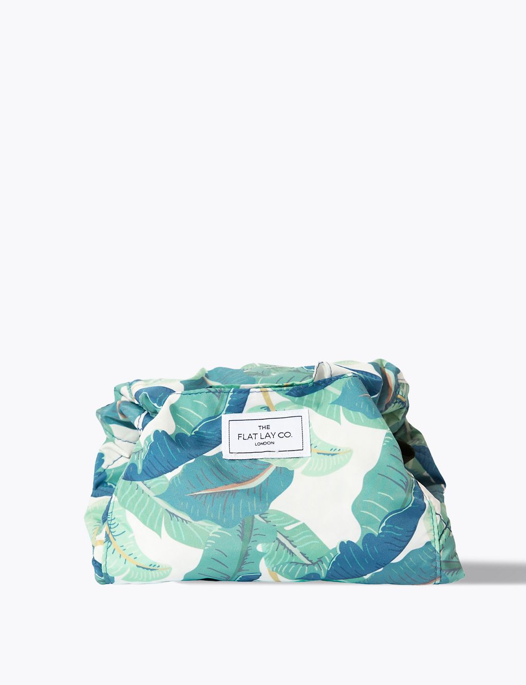Open Flat Makeup Bag In Tropical Leaves 3 of 6