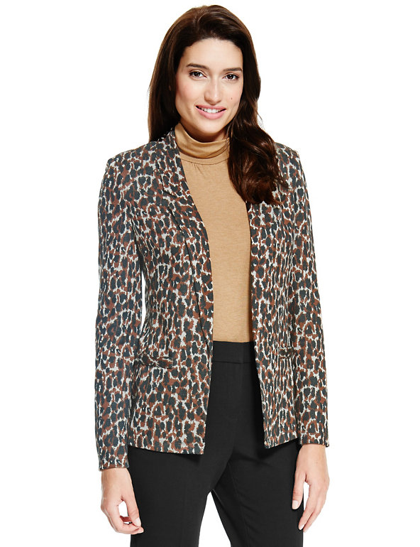 Open Front Animal Print Jacket | M&S Collection | M&S