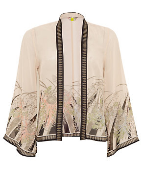 Open Front Floral Kimono Top Image 2 of 6